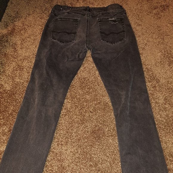 American Eagle Distressed Men's Black Next Level Flex Jeans size 33x32 - Picture 2 of 7